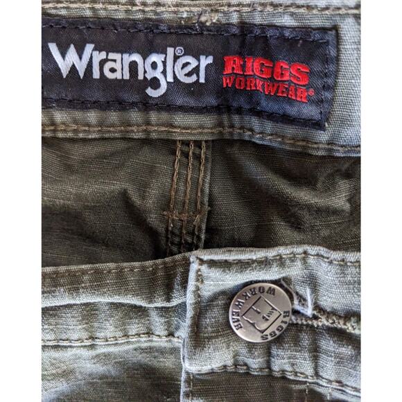 Wrangler Riggs Workwear Pants‎ Mens 40 X 30 Green Cargo Ripstop for Grunge Work - Picture 5 of 7